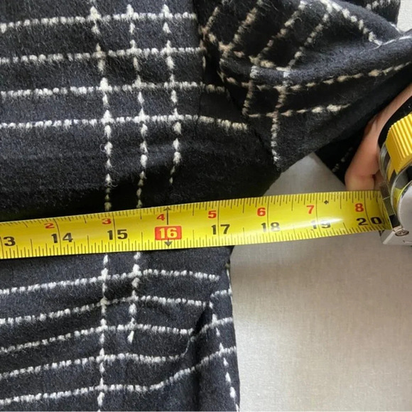 Escada Bushra Virgin Wool Angora black white plaid one button blazer Sz 38 - Picture 10 of 11